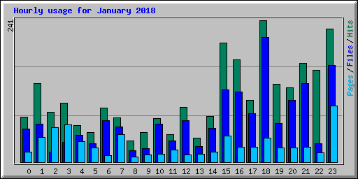 Hourly usage for January 2018